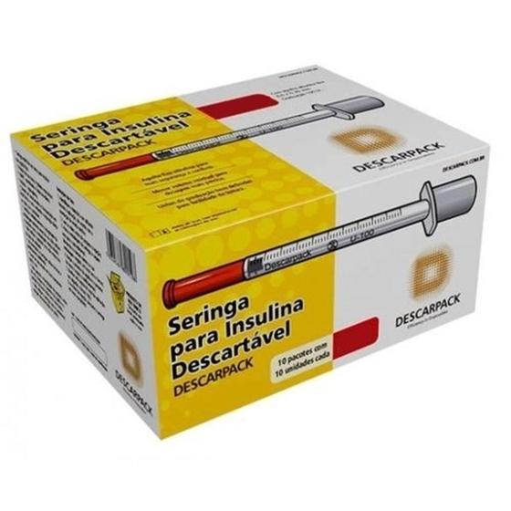 Seringa descartável 6.0 x 0.25 31 g 100 ui 1 ml 100 unidades descarpack Menor preço em Seringa descartável 6.0 x 0.25 31 g 100 ui 1 ml 100 unidades descarpack