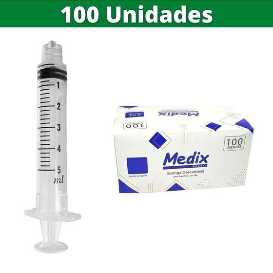 Imagem de Seringa descartável sem agulha 5Ml- MEDIX