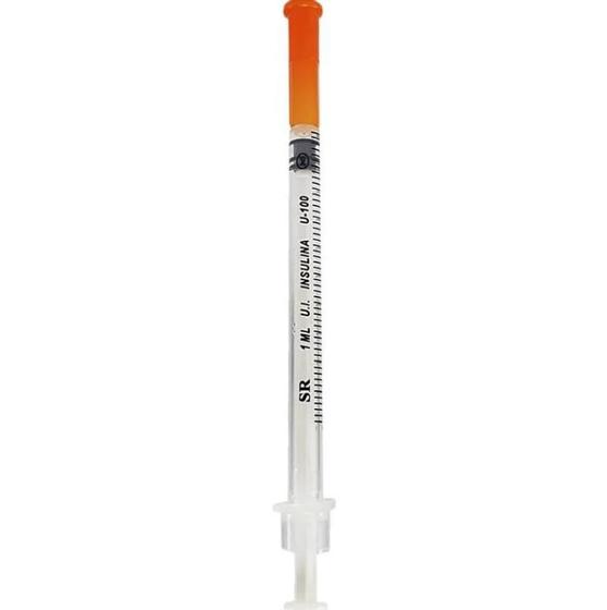 Imagem de Seringa Para Insulina 1,0 Ml Com Agulha Fixa 6 X 0,25 Mm - SR
