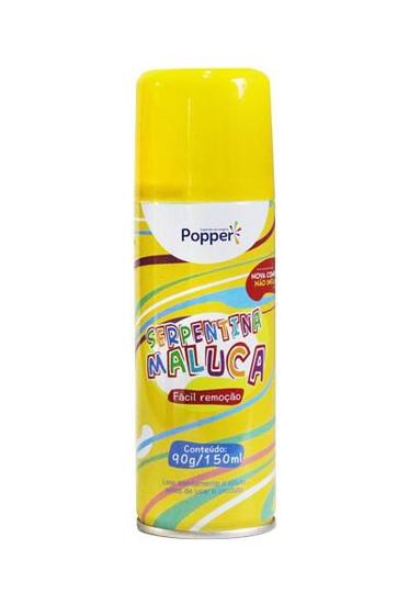 Imagem de Serpentina Spray Teia da Alegria Carnaval Amarela - 120ml