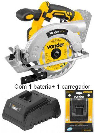SERRA CIRCULAR 165mm 18V 1831 c/ 1 BATERIA 4.0 Ah VONDER Menor preço em SERRA CIRCULAR 165mm 18V 1831 c/ 1 BATERIA 4.0 Ah VONDER