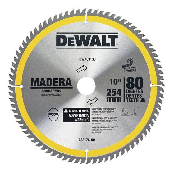 Imagem de Serra Circular 250mm X 3,0mm X 30mm X 80 Dentes Madeira Dwa03130 Dewalt