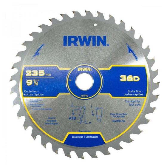 Imagem de Serra Circular 9.1/4'' Com 36 Dentes - Irwin