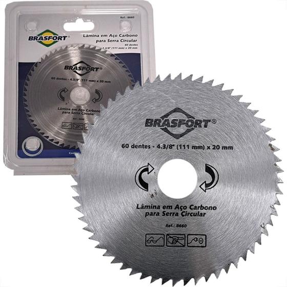 Imagem de Serra Circular Aco Carbono Brasfort 4.3/8''X60 Dentes