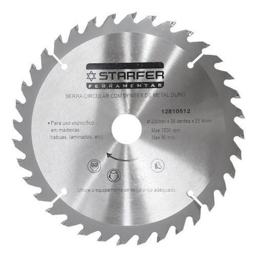 Imagem de Serra Circular Com Vídea 200 Mm 36 Dentes - Starfer