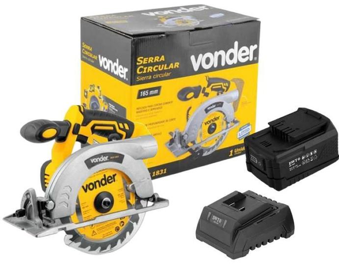 Imagem de Serra Circular Vonder Iscv 1831 Com 1 Bateria Dwt 4.0 Ah 18V
