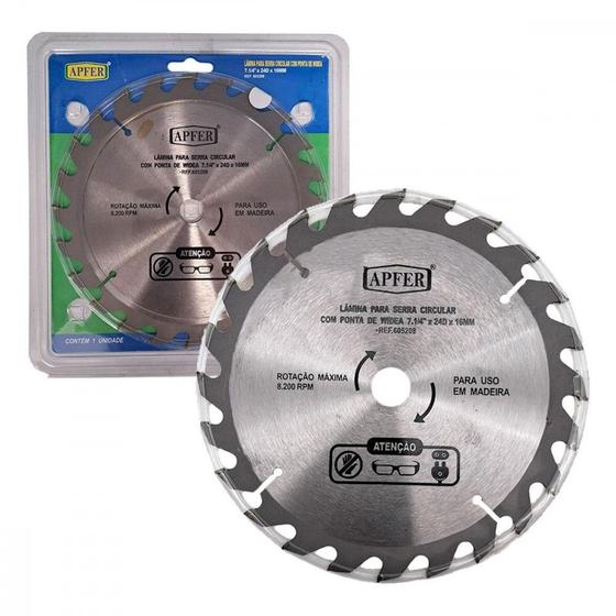 Imagem de Serra Circular Widea Apfer 7.1/4"X 24 Dentes X 16Mm