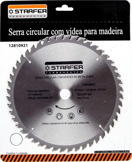 Imagem de Serra Circular Widea Starfer 9.1/4X48X25