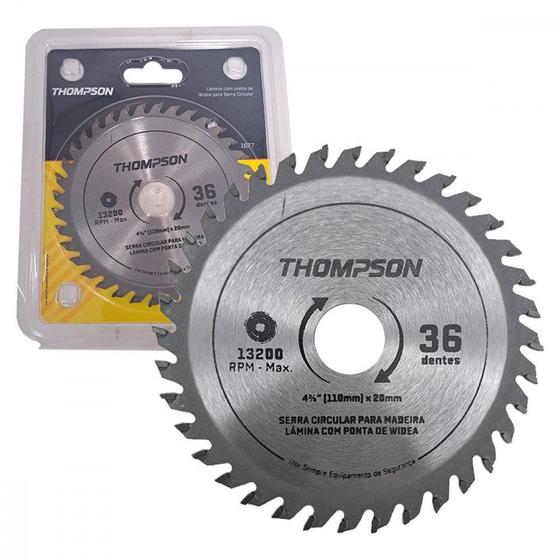 Imagem de Serra Circular Widea Thompson 4.3/8"X 36 Dentes X 20Mm