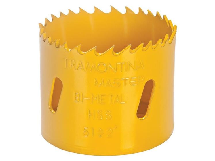 Imagem de Serra copo bi-metalica 51mm-2 dentes aco rapido hss pintura eletrostatica rosca 1 2 tramontina