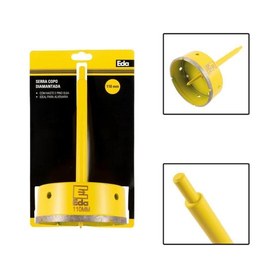 Imagem de Serra Copo Diamantada 110Mm Com Haste 170Mm