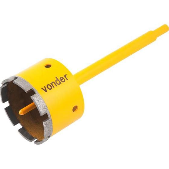 Imagem de Serra copo diamantada 80mm com haste e pino guia - Vonder