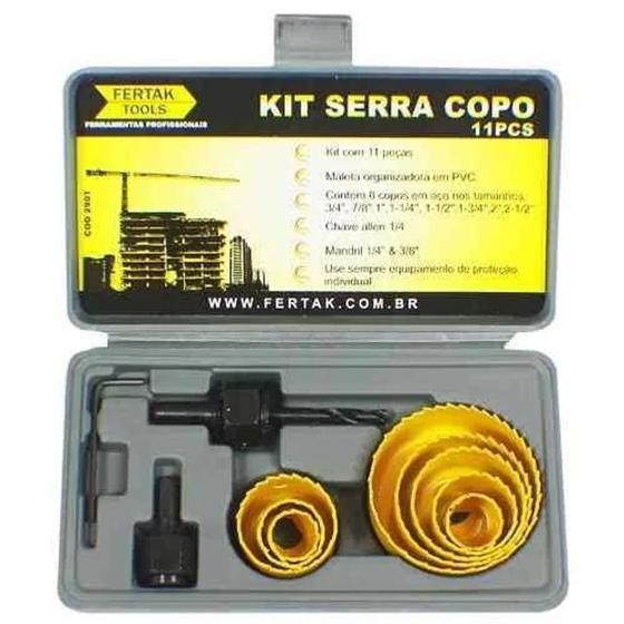 Imagem de Serra Copo Kit 11 Peças - FERTAK