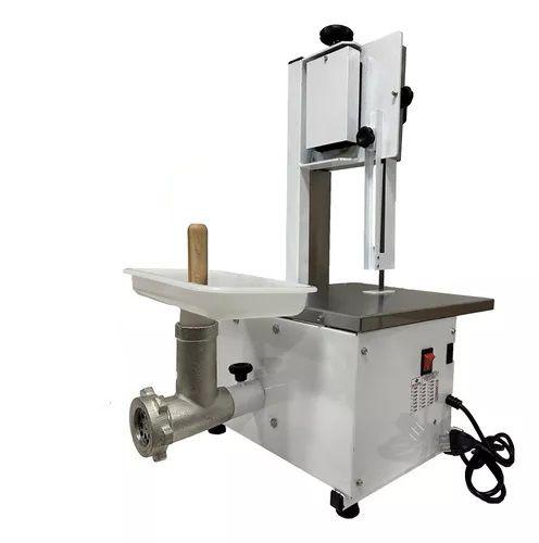 Imagem de Serra Fita Semi Inox Bancada Com moedor Boca 5 Açougue Carne Osso 1,46 Delta Grill