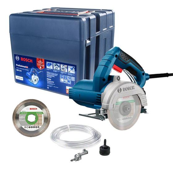 Imagem de Serra Mármore Bosch GDC-151-Titan 1500W 127V Azul com Disco, Kit Refrigeração e Maleta