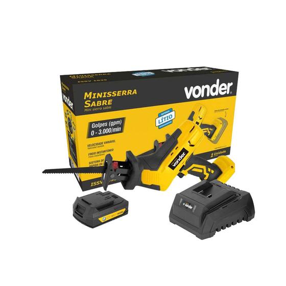 Imagem de Serra Sabre Com Bateria e Carregador 18v 2AH ISSV1835 Vonder