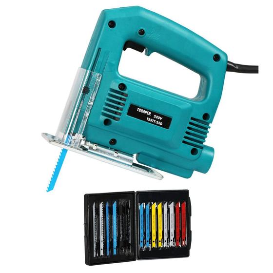Serra Tico Tico 500w + kit com 14 Lâminas para Madeira e Metal 3000w Profissional Base Ajustável Menor preço em Serra Tico Tico 500w + kit com 14 Lâminas para Madeira e Metal 3000w Profissional Base Ajustável