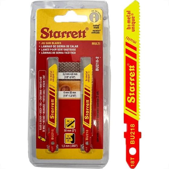 Imagem de Serra Tico-Tico Lamina Starrett Multi Bi-Metal Com 2 Pecas Bu218-2 - 50Mm - 18T