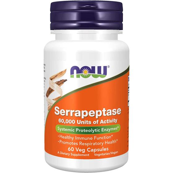 Serrapeptase Enzima 60000spu 60 Veg Capsulas Now Foods Importada USA