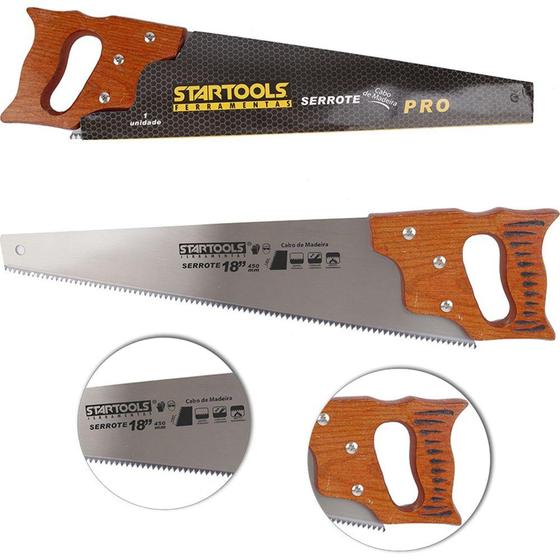 Imagem de Serrote de aco carbono cabo madeira pro 18'' 45cm - STARTOOLS