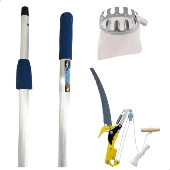 Imagem de Serrote para Poda com Cabo Extensor 3 Metros e Colhedor de Frutas