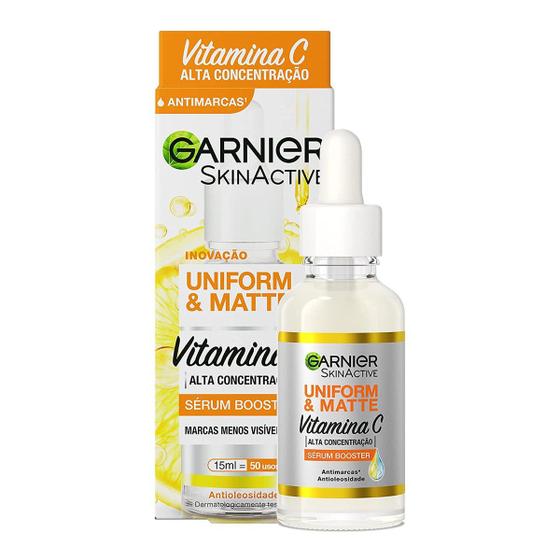 Sérum Facial Antimarcas Garnier Uniform&matte Vitamina C 15ml Imagem de Sérum Facial Antimarcas Garnier Uniform&matte Vitamina C 15ml