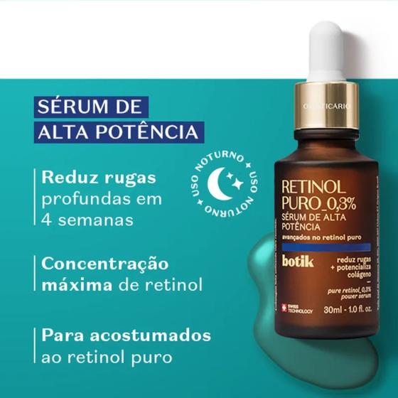 Imagem de Sérum Facial de Alta Potência Botik Retinol Puro 30ml Reduz rugas potencializa colágeno Mais vendido