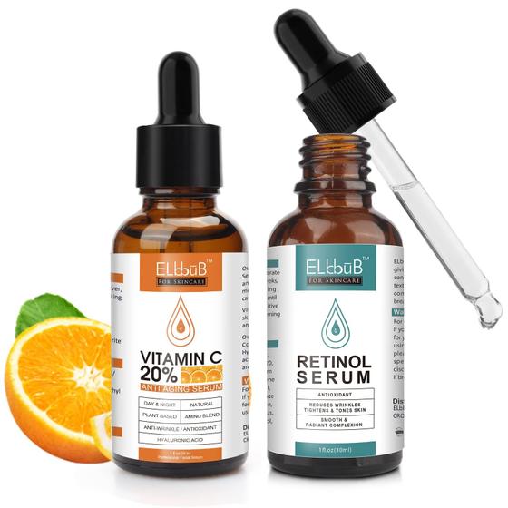 Imagem de Sérum Facial ELBBUB Antienvelhecimento com Vitamina C e Retinol - 30ml