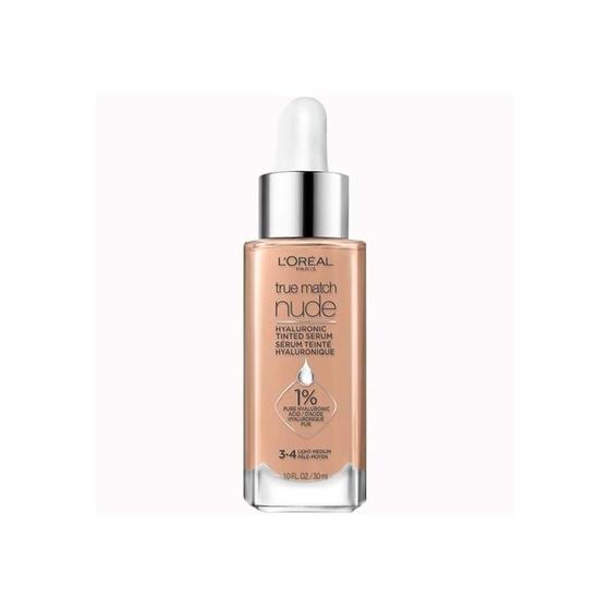 Imagem de Sérum Facial Hidratante L'Oreal True Match Nude com 1% de Ácido Hialurônico 3-4 Claro-Médio 30ML