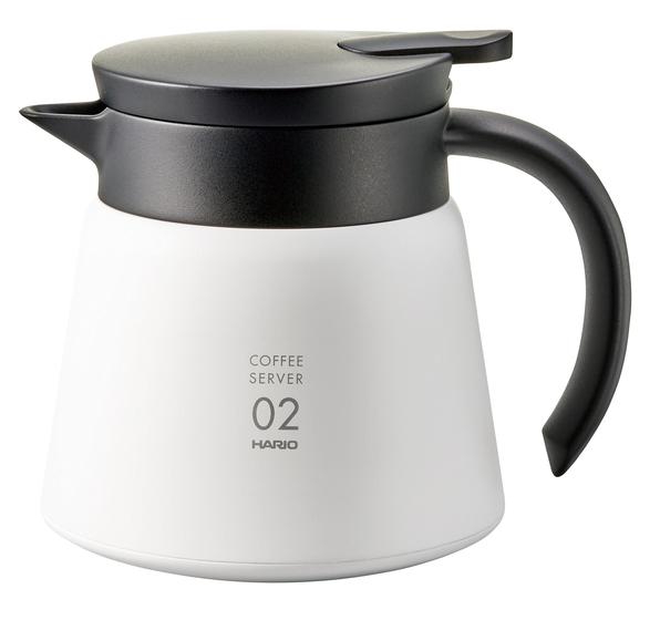 Imagem de Servidor de metal isolado Hario V60 600mL branco