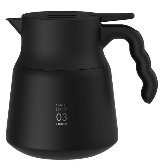 Imagem de Servidor de metal isolado Hario V60 Plus com capacidade de 800 mL preto