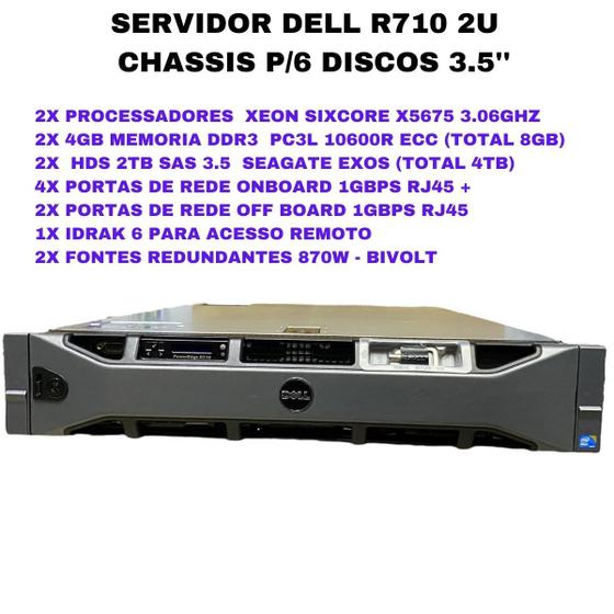 Imagem de Servidor Dell R710 Xeon Sixcore 3.06ghz 8gb 4tb Hd Sas 3.5''