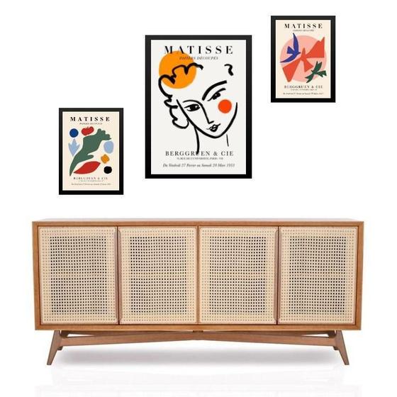 Imagem de Set 3 Quadros Artes Abstratas Matisse - Com Vidro