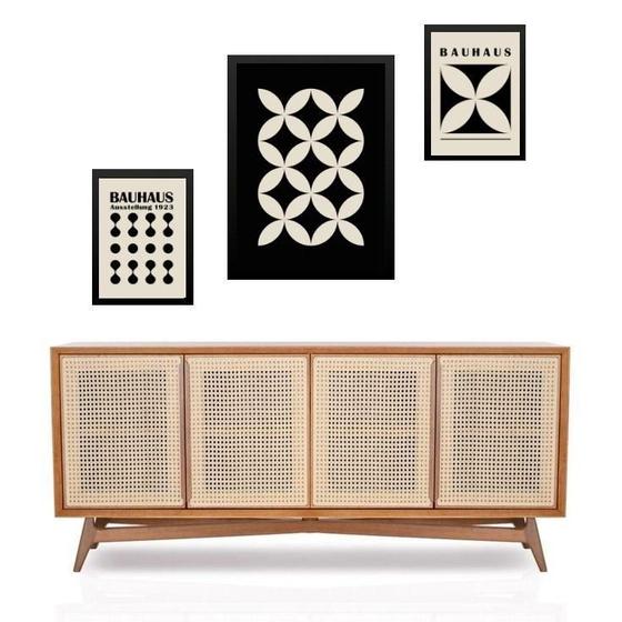 Imagem de Set 3 Quadros Preto E Branco Bauhaus - Com Vidro
