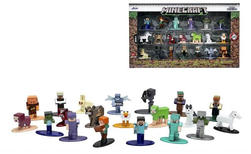 Imagem de Set Com 20 Figuras Minecraft sortidas 4,0 cm Jada Nano Metals