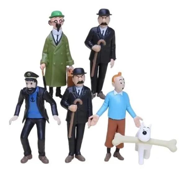 Imagem de Set com 6 Bonecos As Aventuras De Tintim Com O Cãozinho Milú