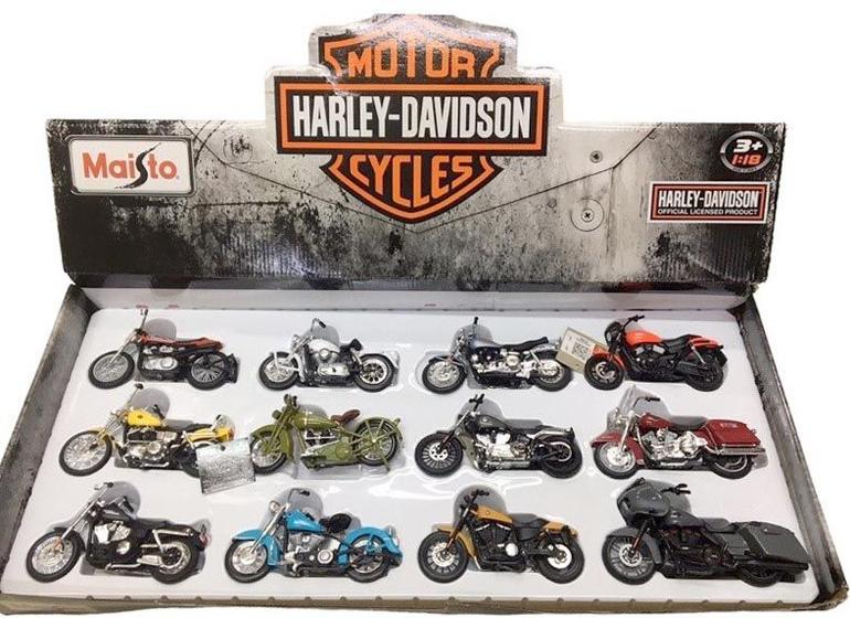 Imagem de Set Com12 Miniaturas Harley Davidson Sortidas Maisto 1/18