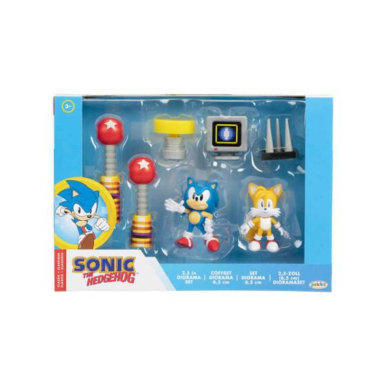 Imagem de Set Diorama do Sonic com 2 Bonecos e Acessórios - Sonic