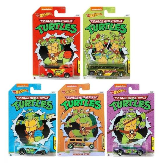 Set Hot Wheels Tartarugas Ninja Completo Gdg83 Mattel - Carrinho de ...