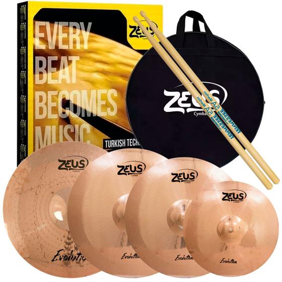 Imagem de Set prato zeus evolution pro set d b10 14'' 16'' 18'' 20'' 