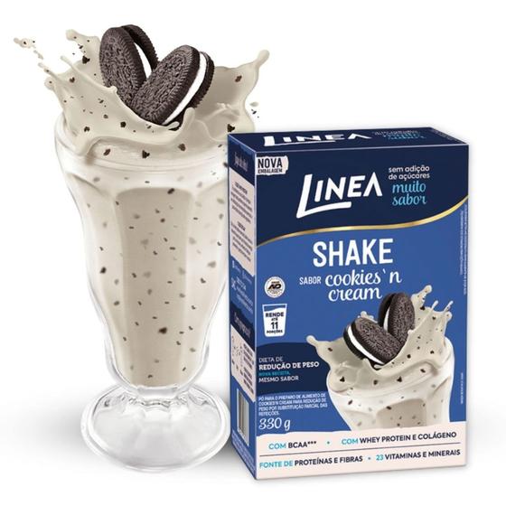Imagem de Shake Linea com BCAA / Whey Protein e Colágeno Sabor Cookies'N Cream 330g