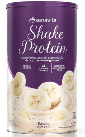 Imagem de Shake Protein Sabor Banana com Chia de 450g-Sanavita