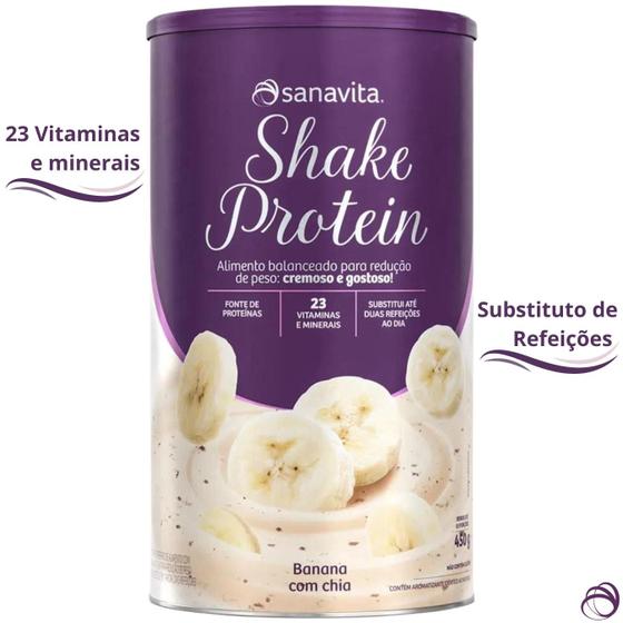 Imagem de Shake Protein Substituto de Refeições p/ emagrecer 450g SANAVITA - Redução de Peso, Proteínas, Vitaminas e Minerais