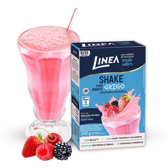 Imagem de Shake Redutor de Peso Linea Sabor Frutas Vermelhas com BCAA / Whey Protein e Colageno 400g Emagrecer