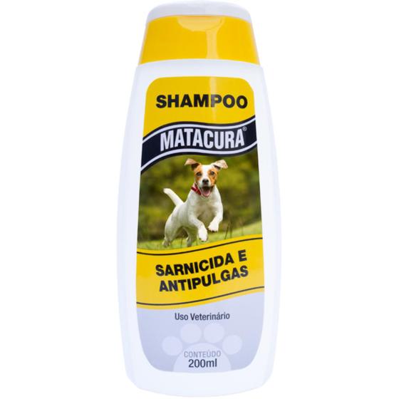 Imagem de Shampoo 200 Ml Matacura Sarnicida Antipulgas Carrapato Cães