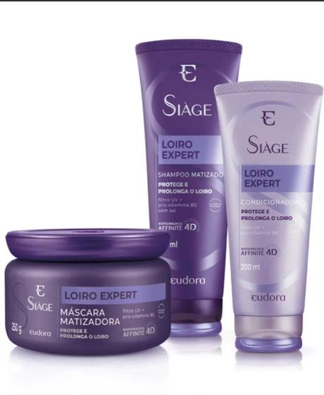 Imagem de  Shampoo 250ml+condicionador 200+máscara 250g siàge loiro expert Eudora