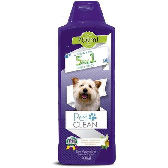 Imagem de Shampoo 5 em 1 Pet Clean para cães e gatos 700ml