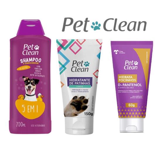 Shampoo 5x1 + Hidratante de Patinhas + Hidratante de Focinhos Para Pets