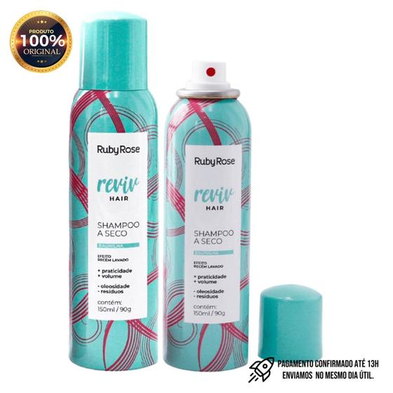 Imagem de Shampoo a seco revir hair da ruby rose efeito com recém lavado  berry dreams cassis