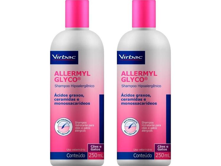 Shampoo Allermyl Glyco 250ml Virbac 2 Unidades Outros Pet Shop
